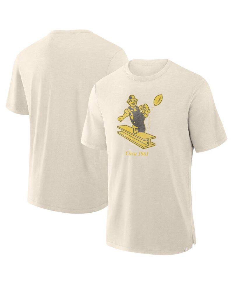 Men's Cream Pittsburgh Steelers Slub T-Shirt