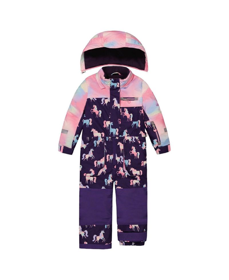 Little and Big Girl( 6 to 14 ) One Piece Play Snowsuit Unicorn Print