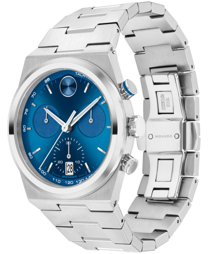 Men's Bold Quest Swiss Quartz Chrono Stainless Steel Watch 42mm