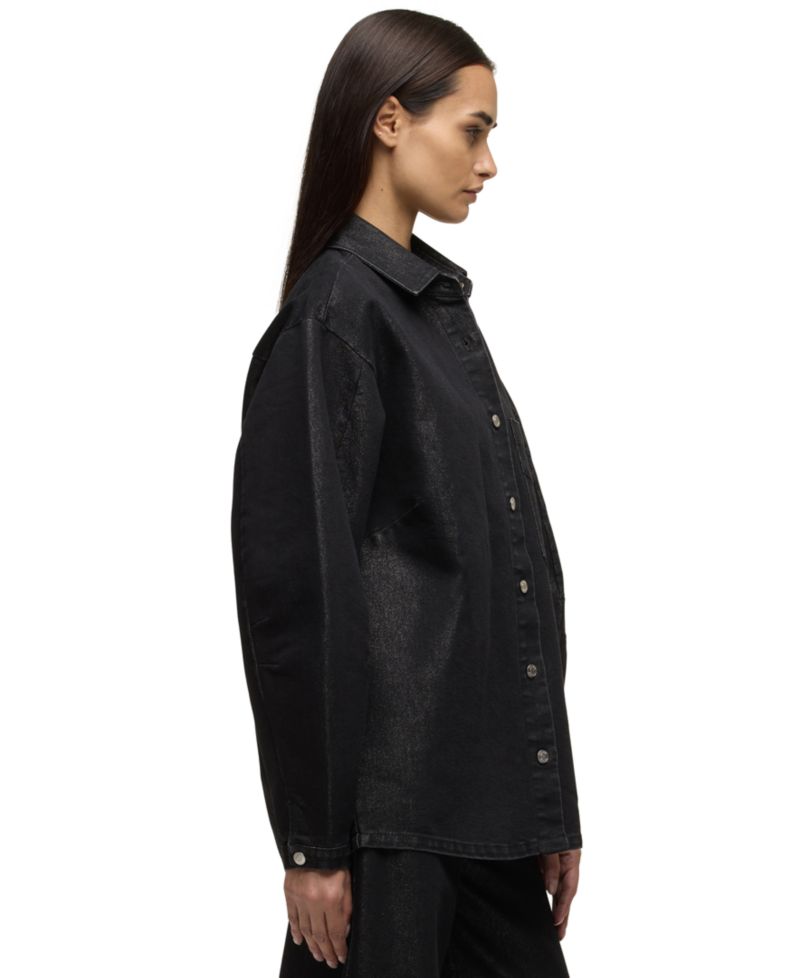Women's Barrel-Sleeve Denim Shirt Jacket