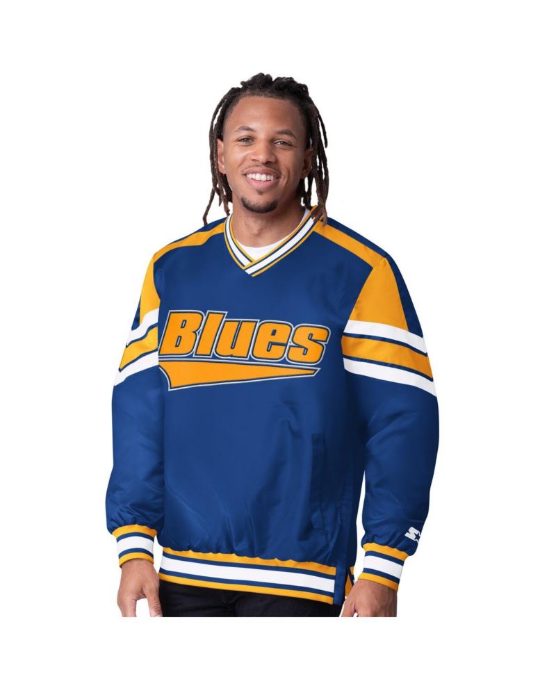 Men's Blue St. Louis Blues Reliever V-Neck Pullover Jacket