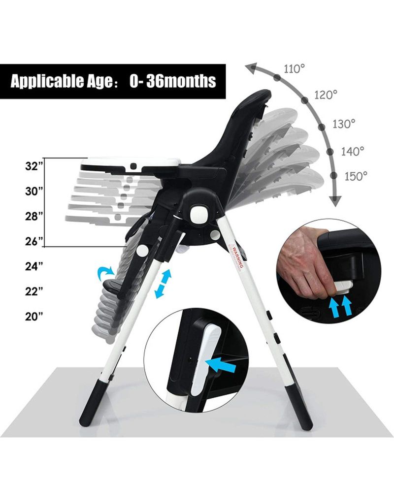 4-in-1 Convertible Highchair and Booster Seat with Height Adjustment