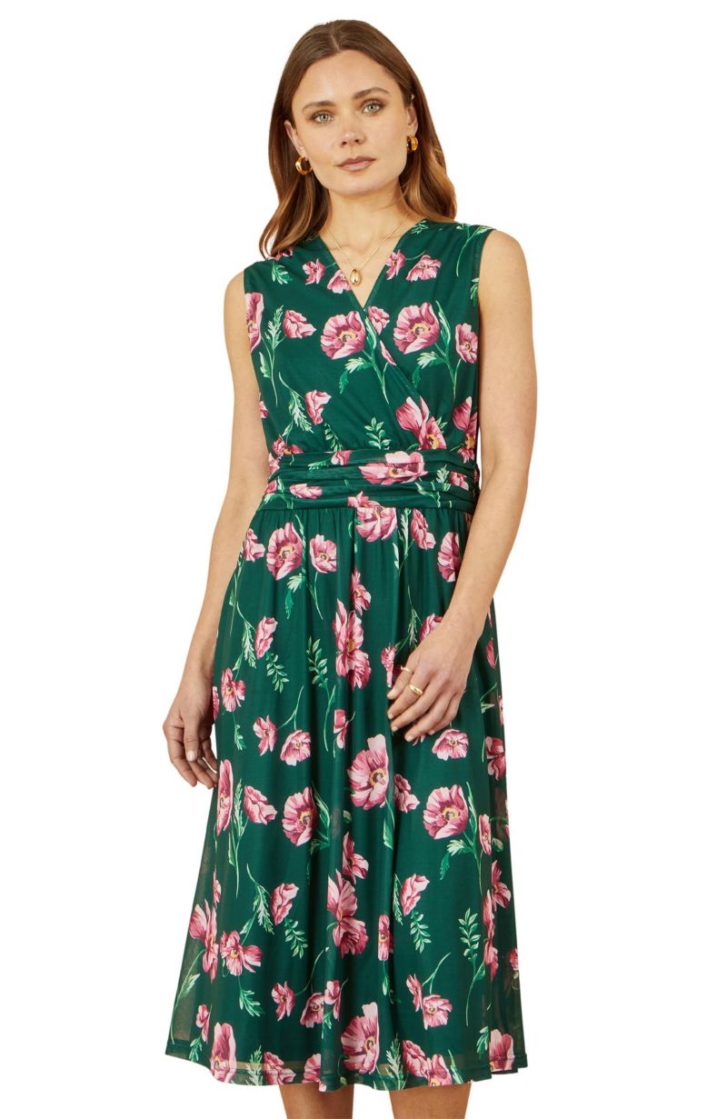 Women's Mesh Stretch Midi Dress