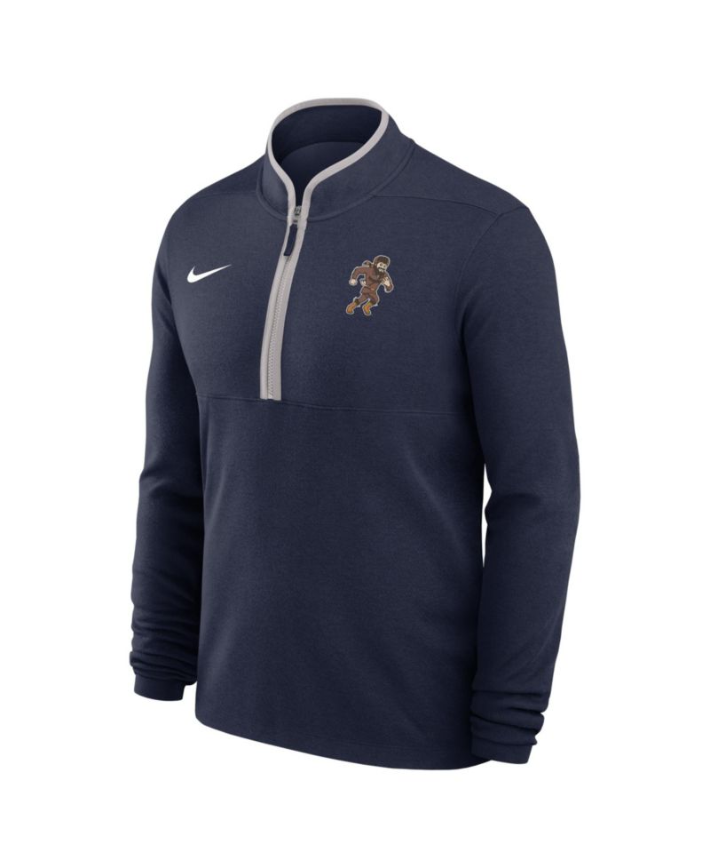 Men's Navy West Virginia Mountaineers Rushing Mascot Dri-FIT Victory Half-Zip Pullover