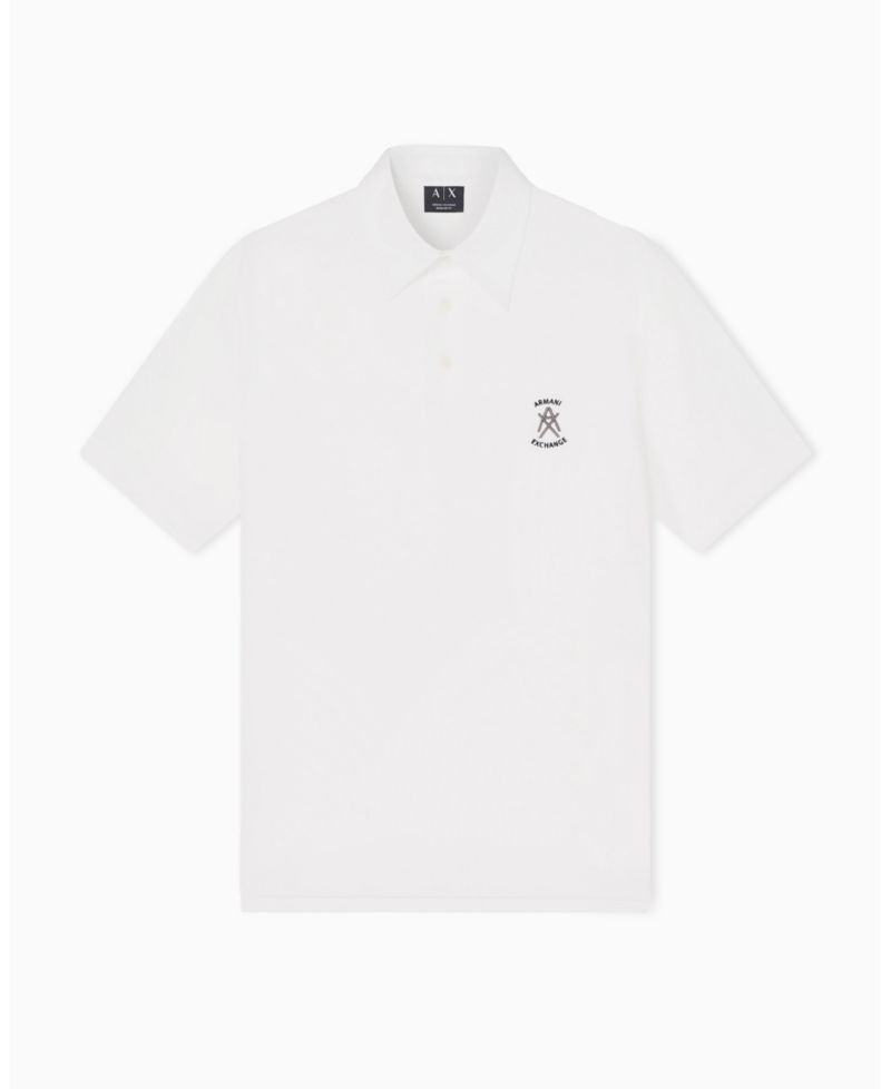 Men's Short Sleeve Mercerized Cotton Logo Polo Shirt