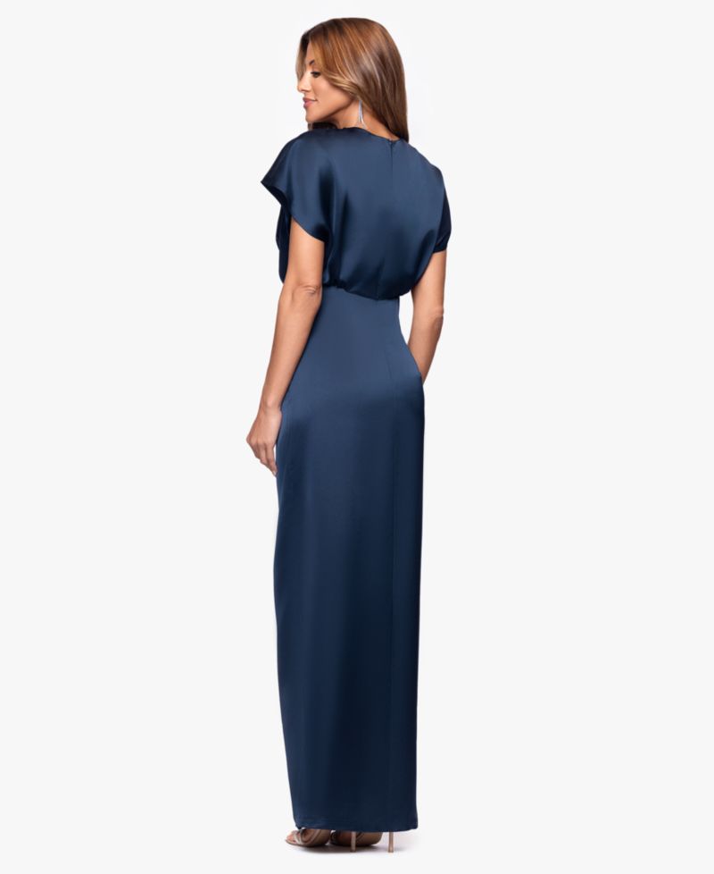 Women's Short Sleeve V-Neck Gown