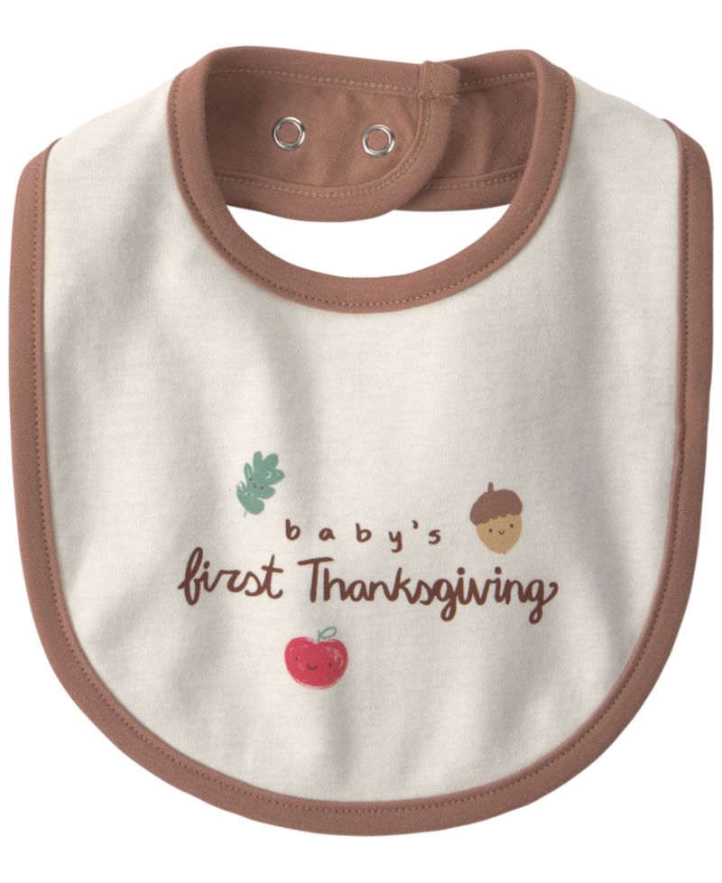 Baby Boys' or Baby Girls' First Thanksgiving Reversible Bib