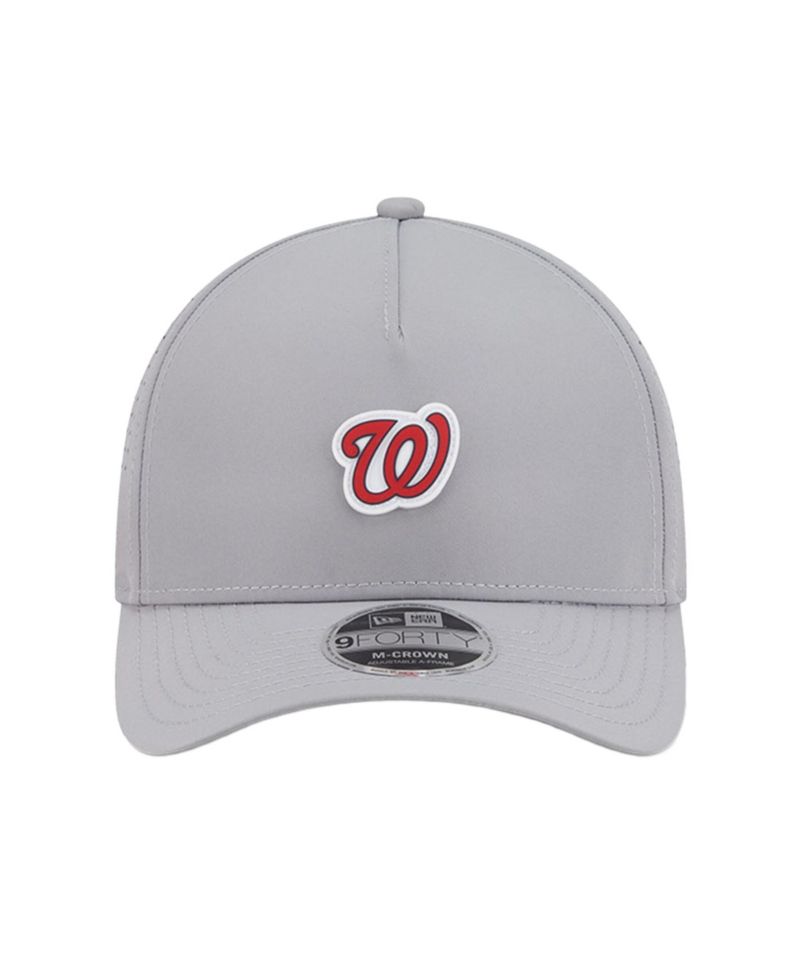Men's Gray Washington Nationals Micro Logo 9FORTY M-Crown A-Frame Adjustable Hat