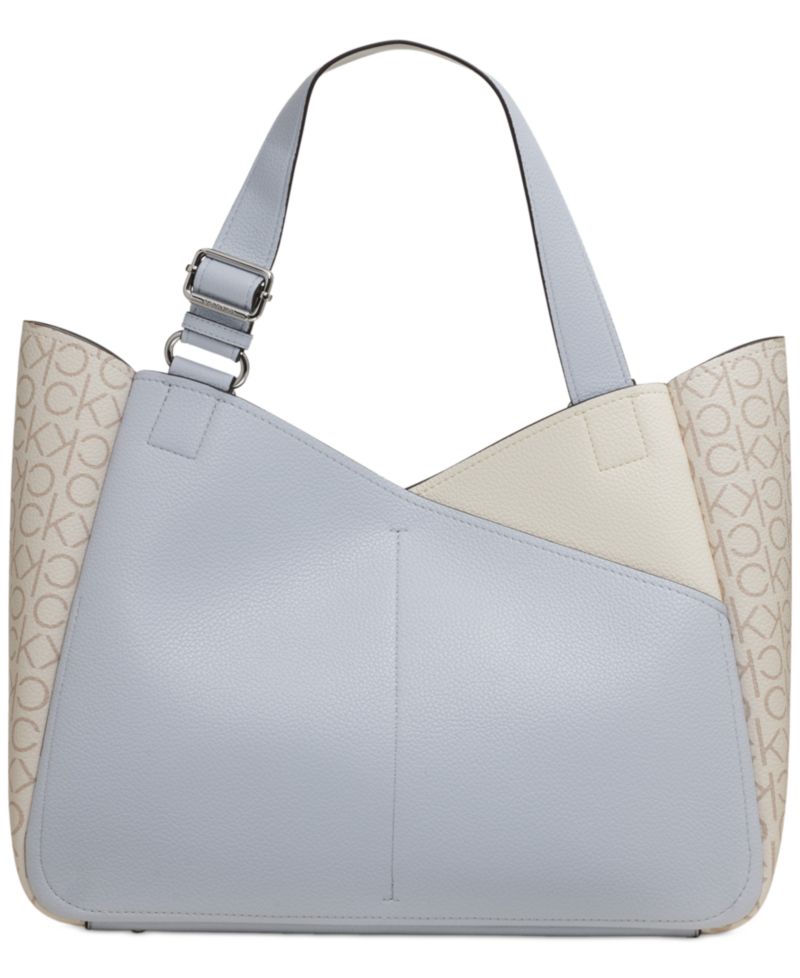 Zoe Large Colorblock Monogram Tote