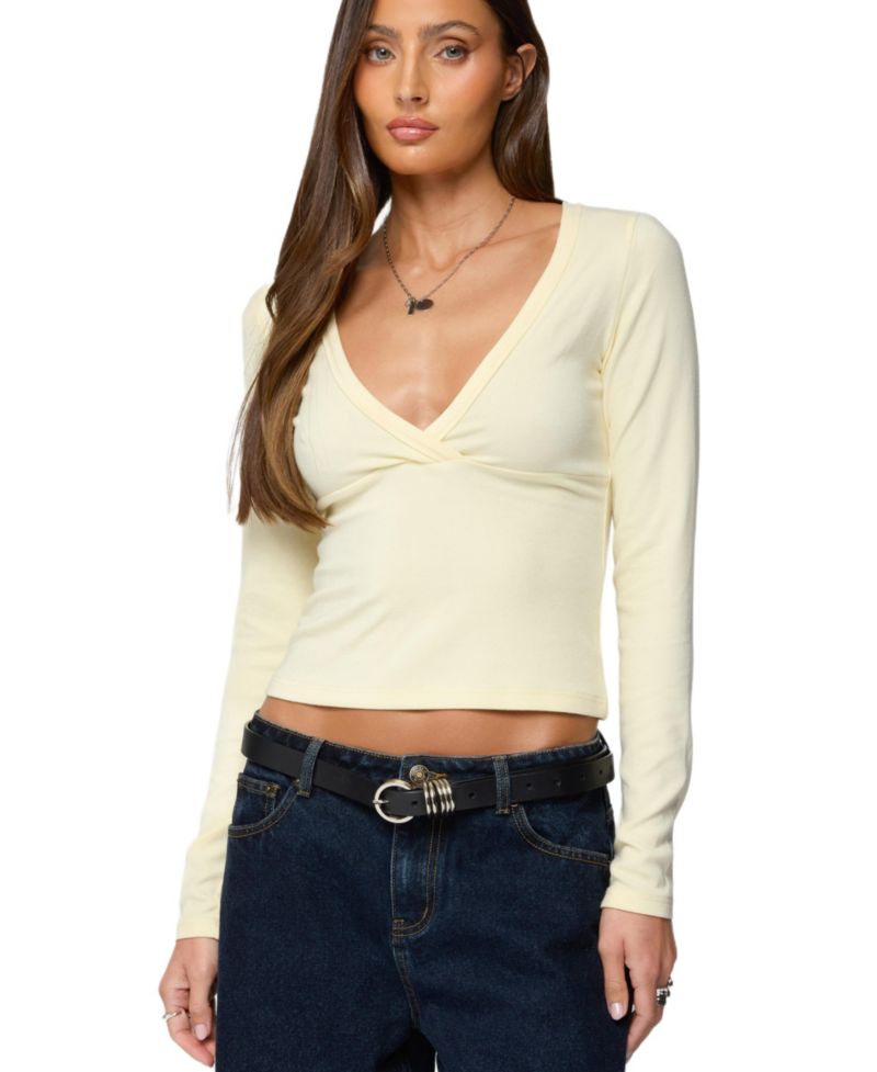 Women's Doron V Neck Long Sleeve Top