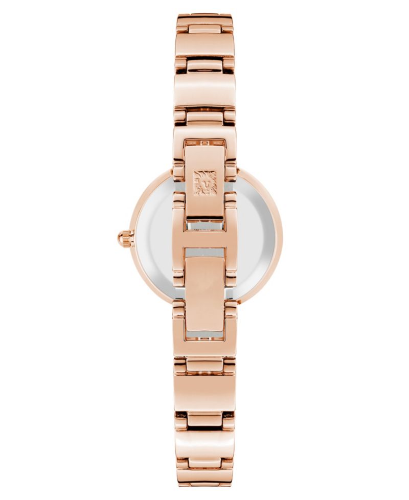 Women's Quartz Classic Plum and Rose Gold-Tone Diamond Accented Bracelet Watch, 28mm