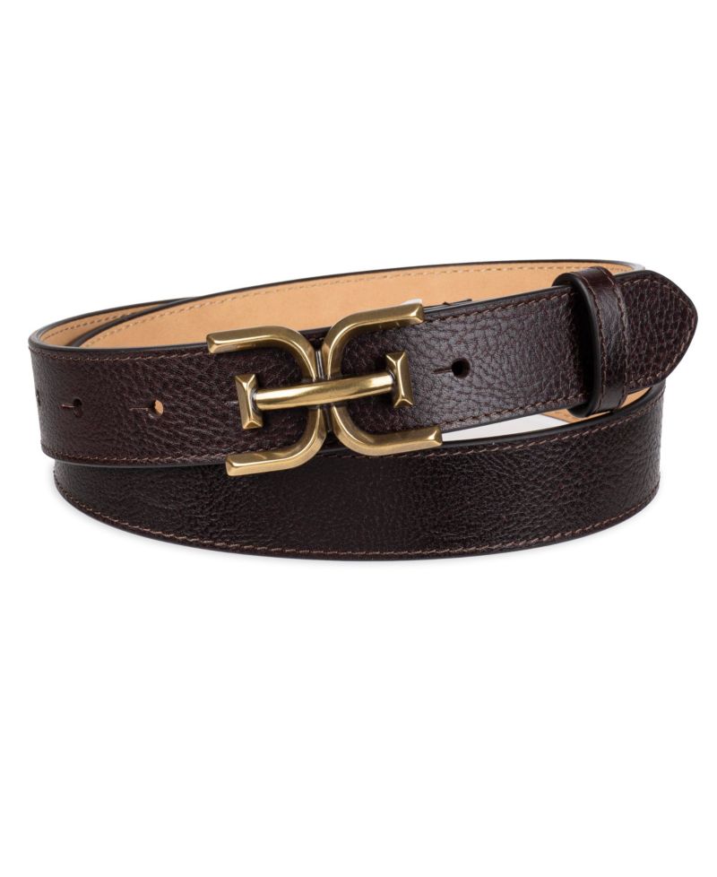 Women's Slim Double-E Plaque Buckle Belt