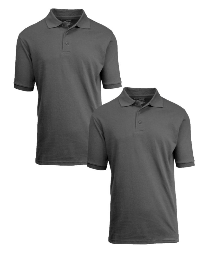 Men's Short Sleeve Pique Polo Shirt, Pack of 2