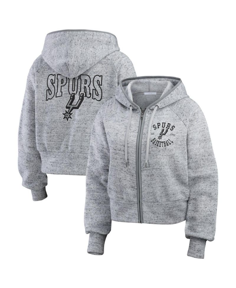 Women's Heather Gray San Antonio Spurs Speckled Radiator Full-Zip Hoodie