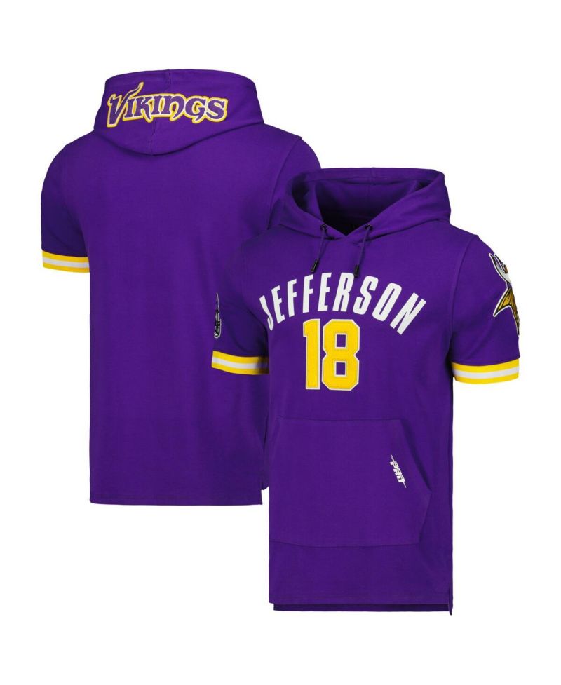 Men's Justin Jefferson Purple Minnesota Vikings Player Name and Number Hoodie T-shirt