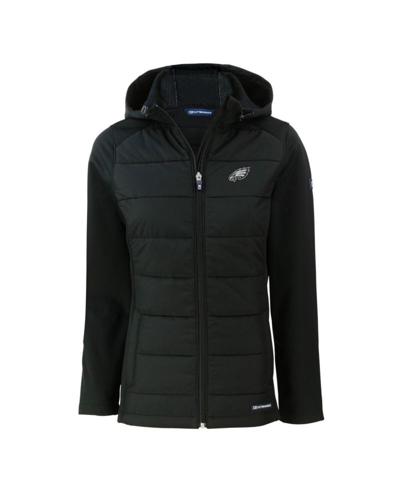 Women's Black Philadelphia Eagles Evoke Hybrid Eco Softshell Full-Zip Hoodie Jacket