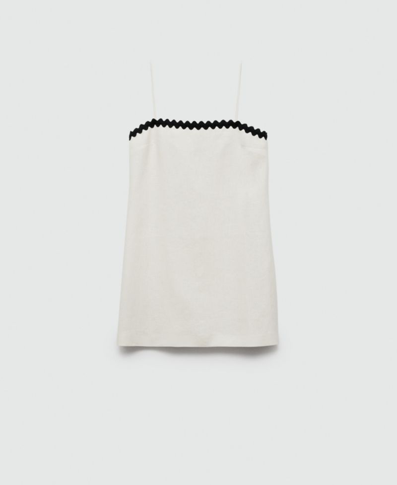 Women's Contrasting Details Linen Dress