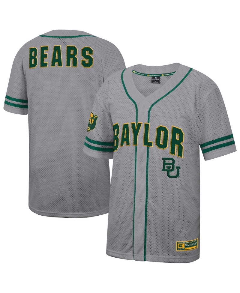 Men's Gray Baylor Bears Free Spirited Baseball Jersey