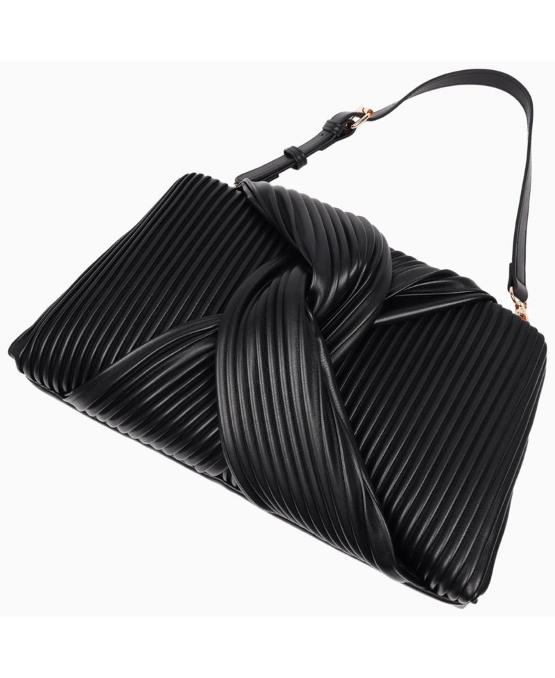 Pleated Knot Clutch with Shoulder Strap