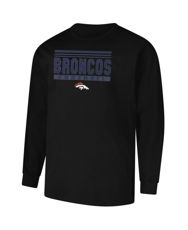 Men's Black Denver Broncos Big & Tall Pop Long Sleeve T-Shirt