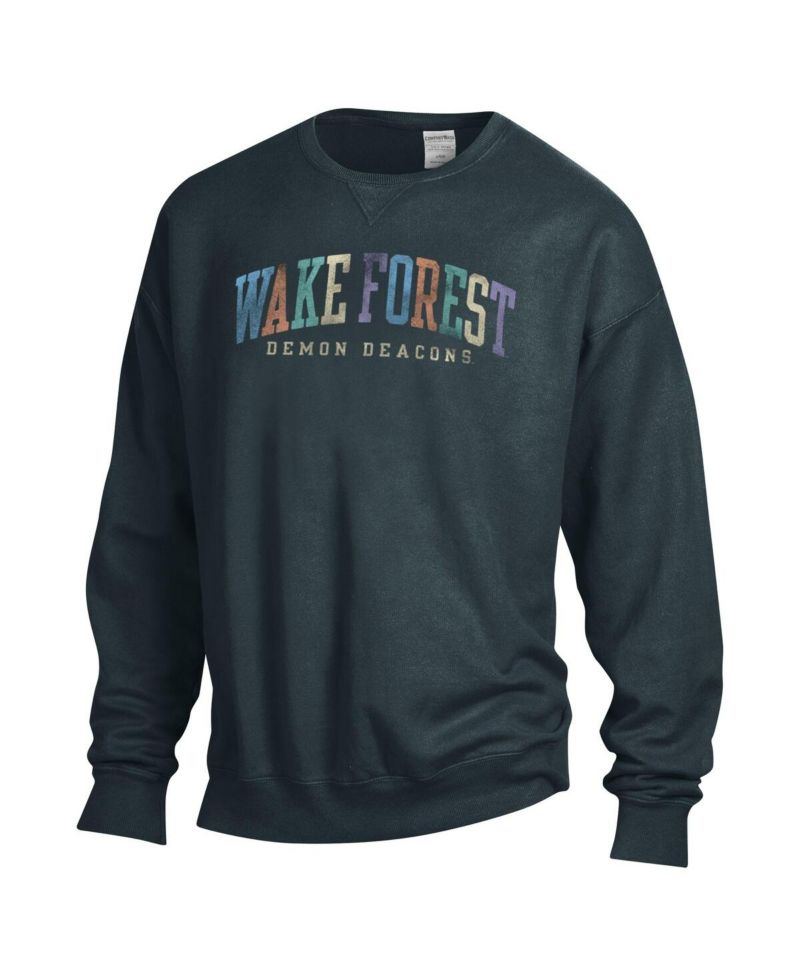 Men's and Women's Gray Wake Forest Demon Deacons Oversized Pullover Sweatshirt