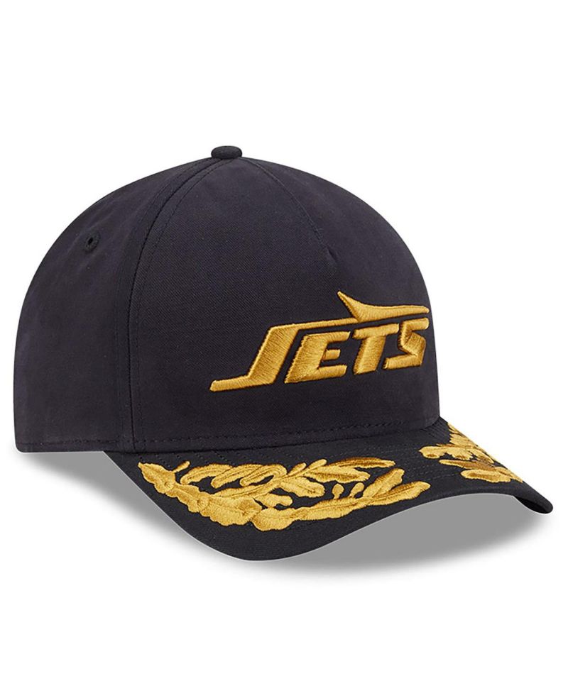 x Alpha Men's Industries Black New York Jets A-Frame 9FORTY Adjustable Hat