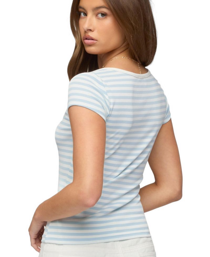 Women's Layered Lacey Striped T Shirt