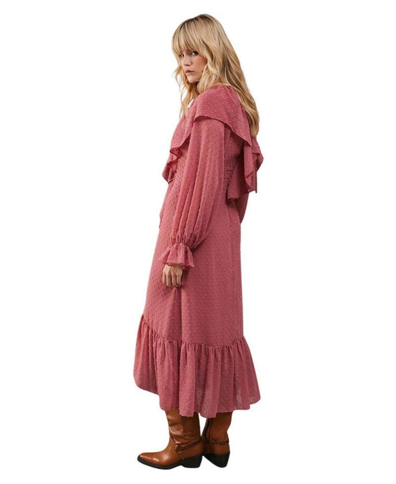 Women's Dobby Chiffon Midi Dress