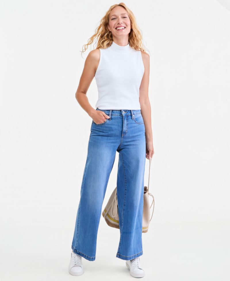 Petite High-Rise Wide-Leg Jeans