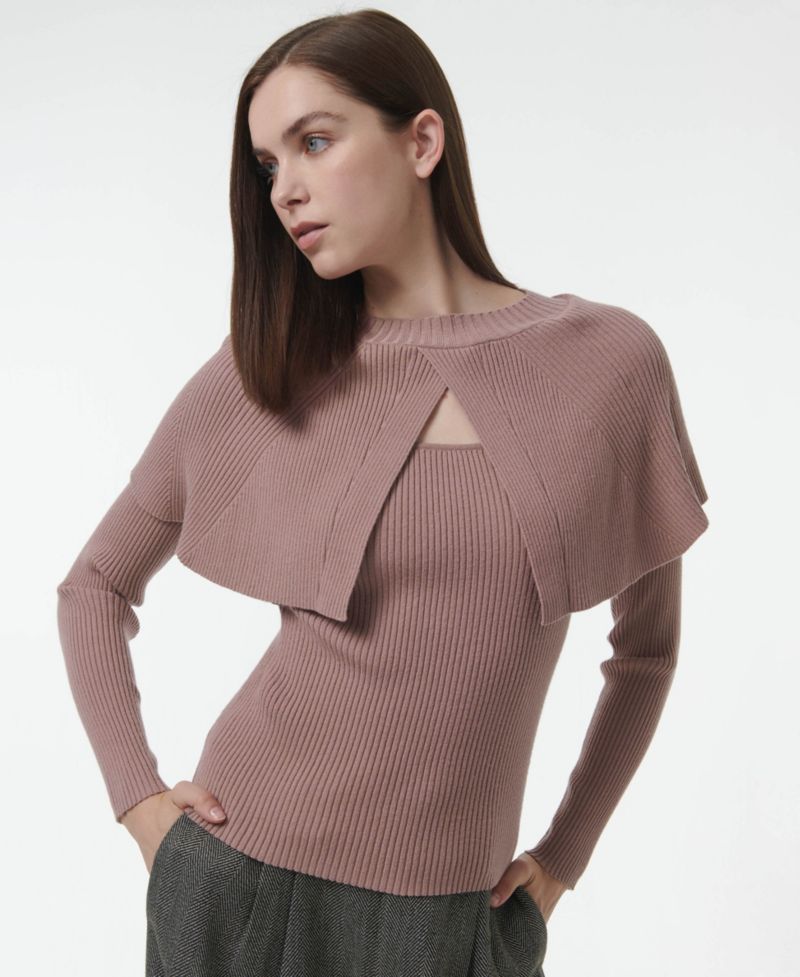 Women's Cape Detail Fitted Sweater