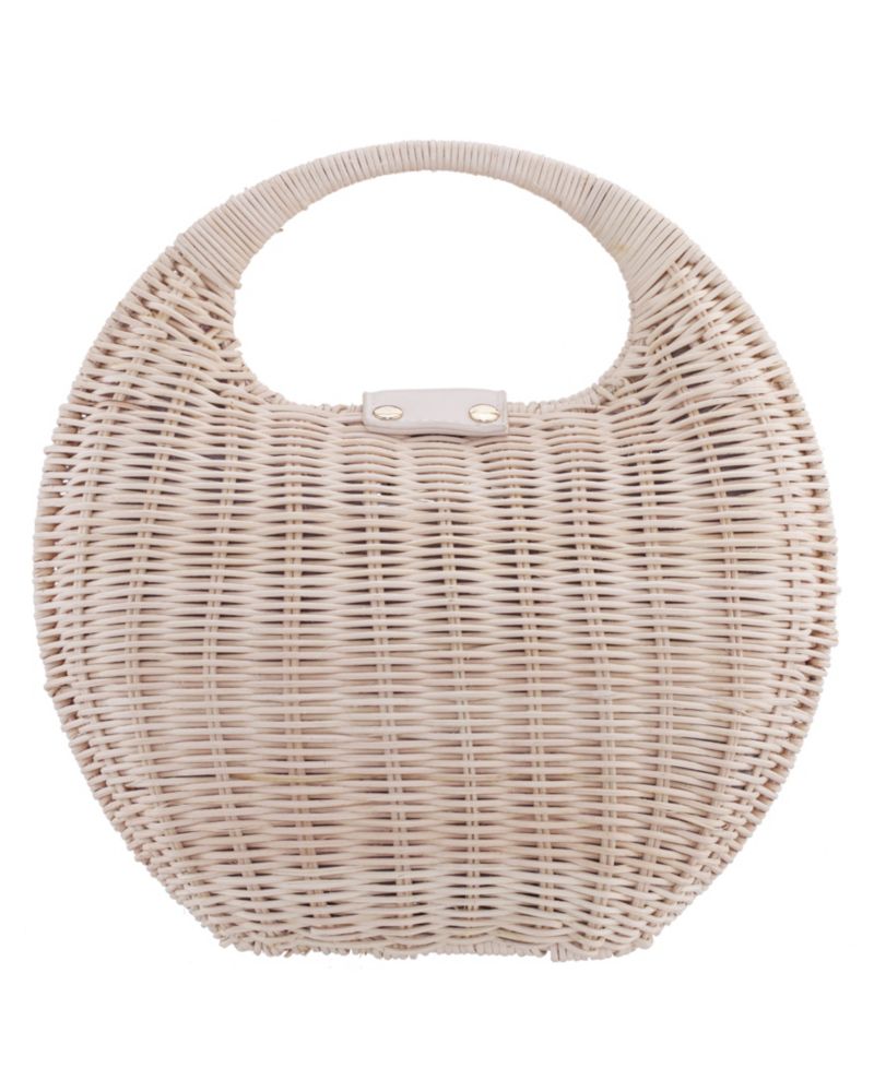Kava Rounded Rattan Small Satchel Handbag