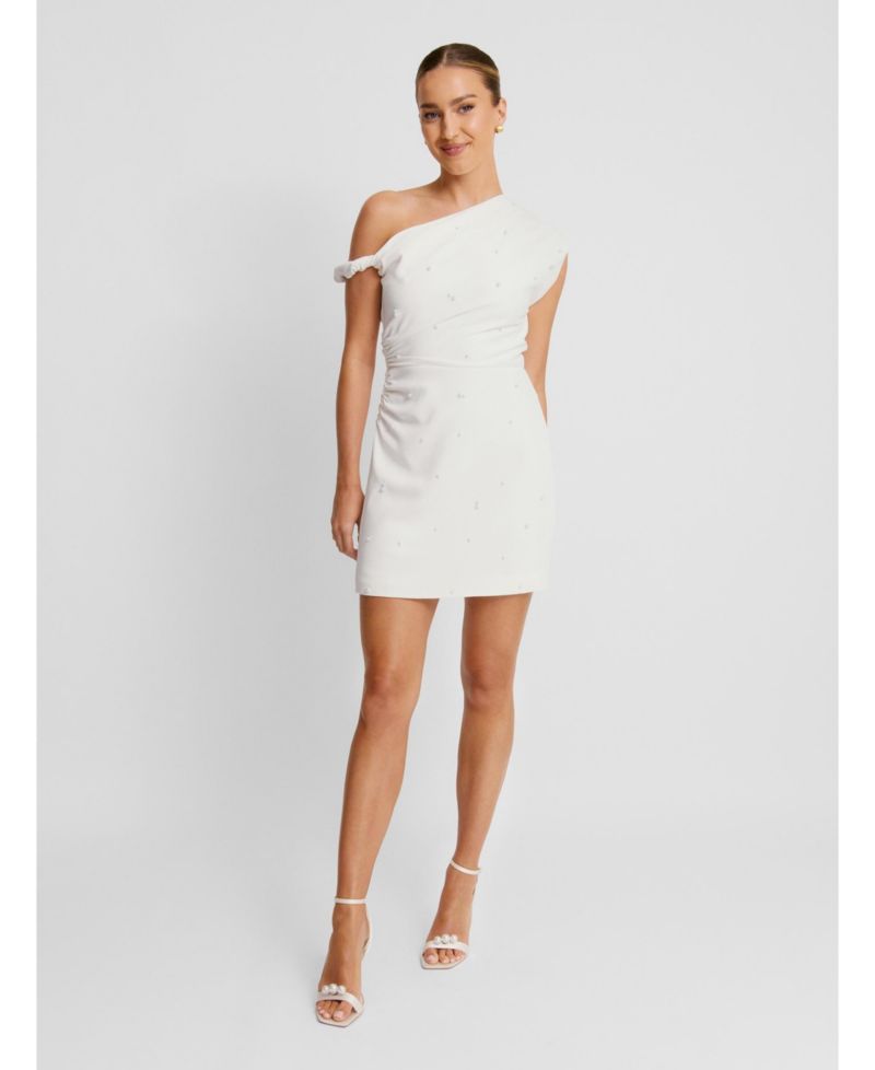 Women's Asymmetric Bardot Mini Dress