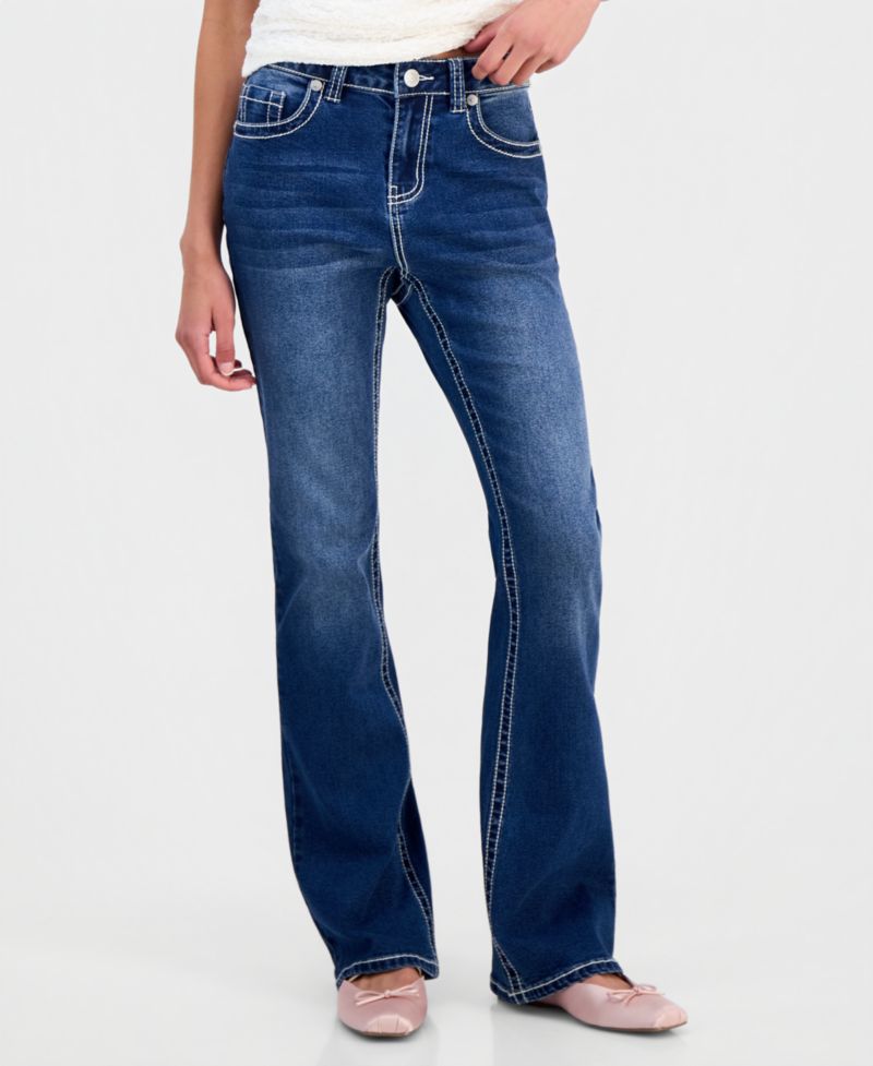 Juniors' High Rise Bootcut Jeans