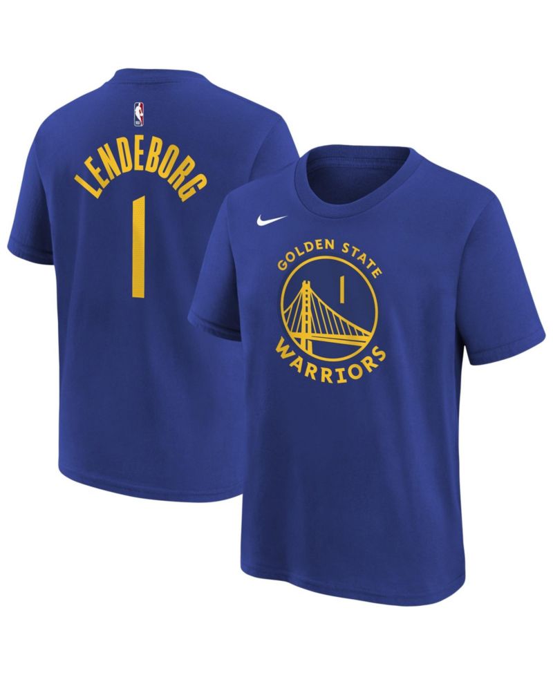 Big Boys and Girls Yaxel Lendeborg Royal Golden State Warriors Icon Name & Number T-Shirt