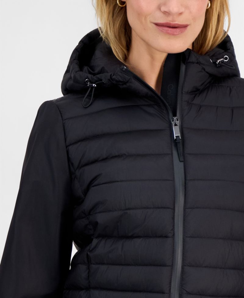 Women's Mixed-Media Packable Coat