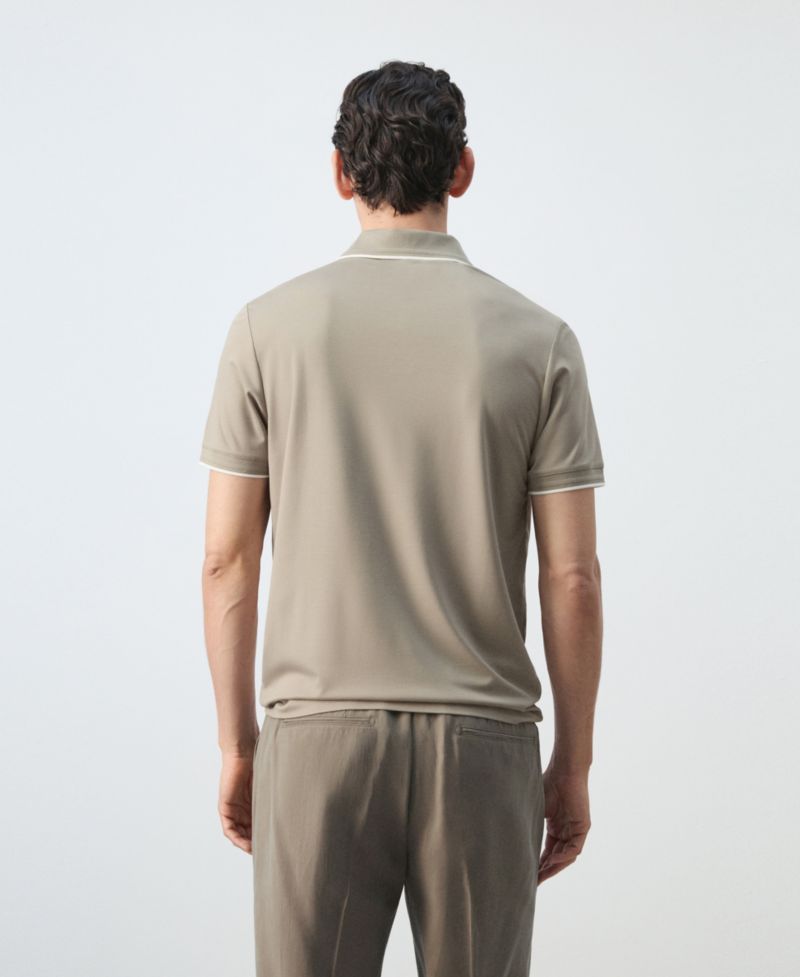 Men's Plain Ribbed Polo Shirt