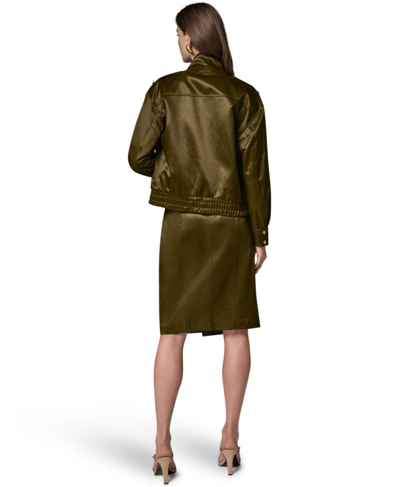 Women's Glazed Cotton Zip-Front Jacket