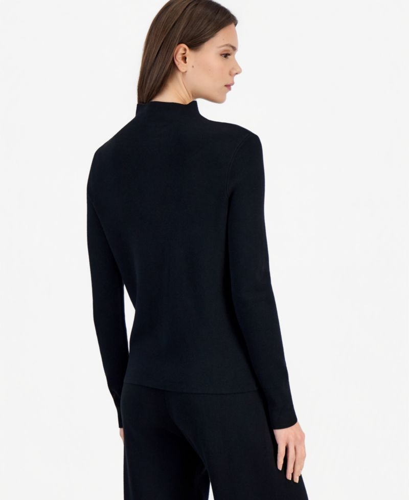 Women's Mock Neck Long-Sleeve Knit Top