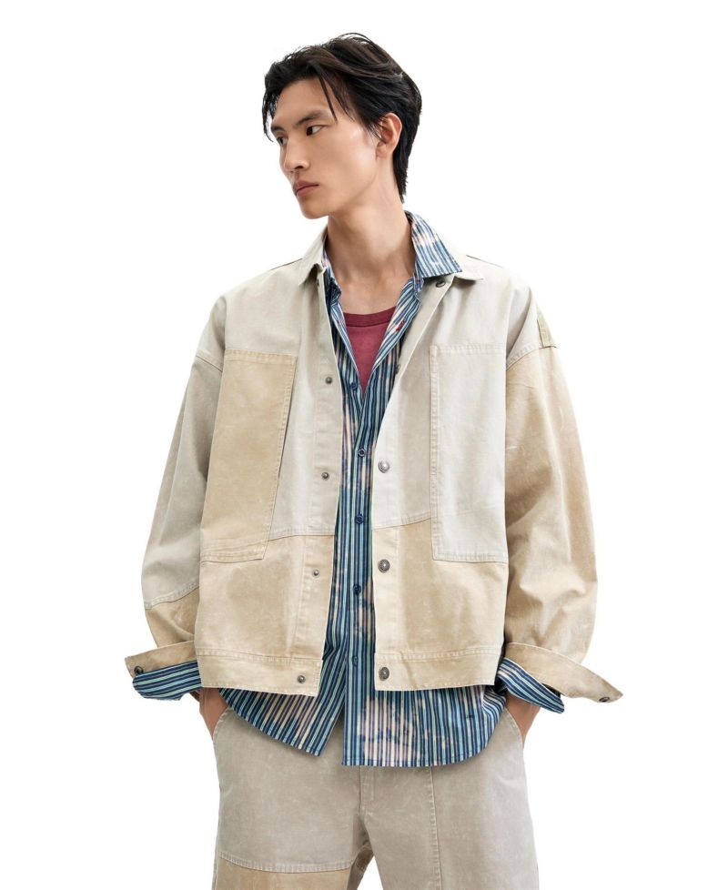 Men's Gradient patchwork jacket