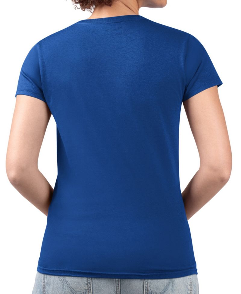 Women's Blue New York Knicks Super-Slim Fit Lightweight Flowers Team Logo Graphic V-Neck T-Shirt