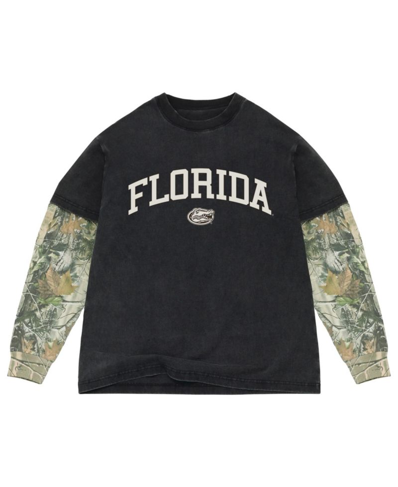 Men's Black/Camo Florida Gators Back Bay Twofer Heavyweight Long Sleeve T-Shirt