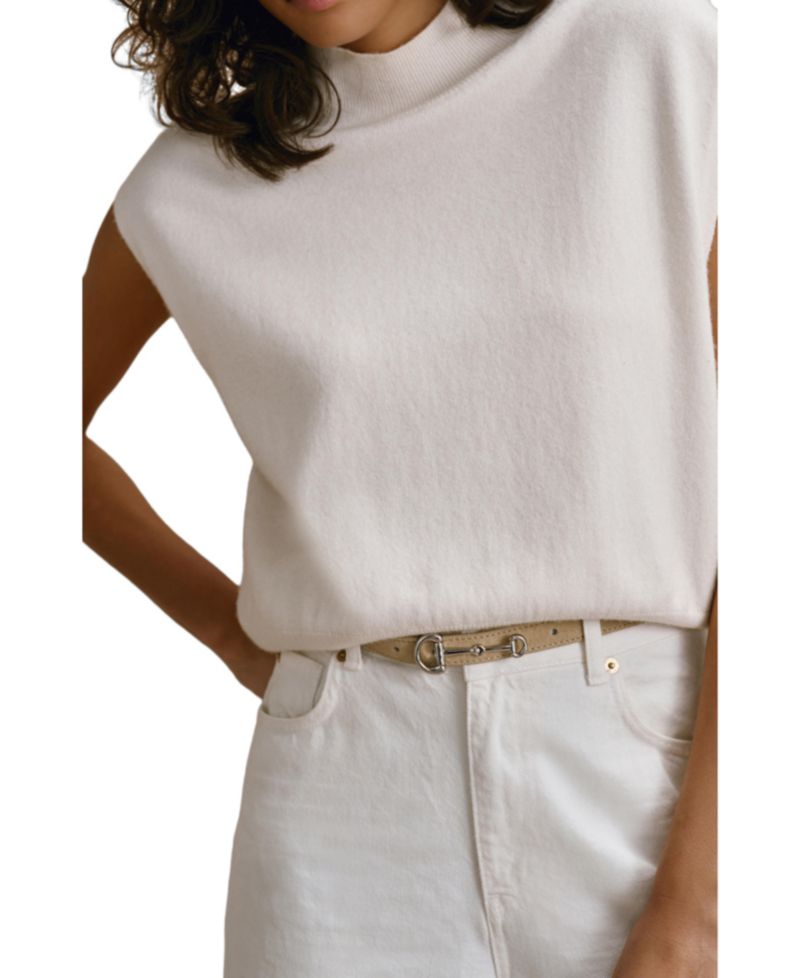 Women's Mock Neck Sleeveless Relaxed Top