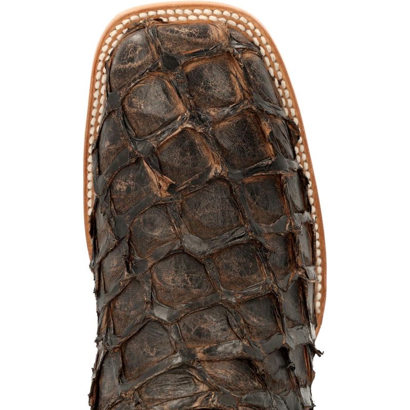 Men's Premium Exotics Dark Brown Pirarucu Western Boot