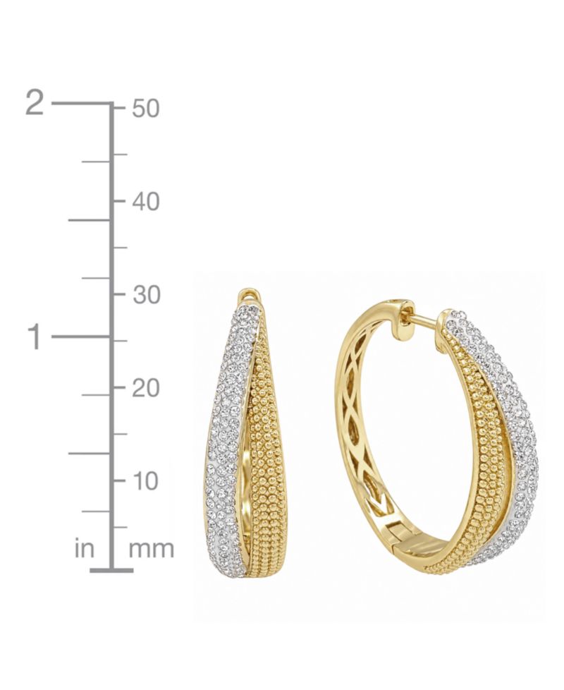 Crystal Split Texture Hoop Earrings