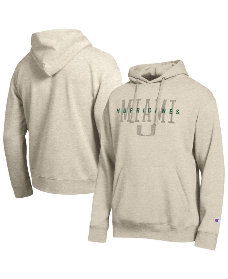 Men's Miami Hurricanes All-Star Neutral Stack Fleece-Lined Relaxed-Fit Hoodie
