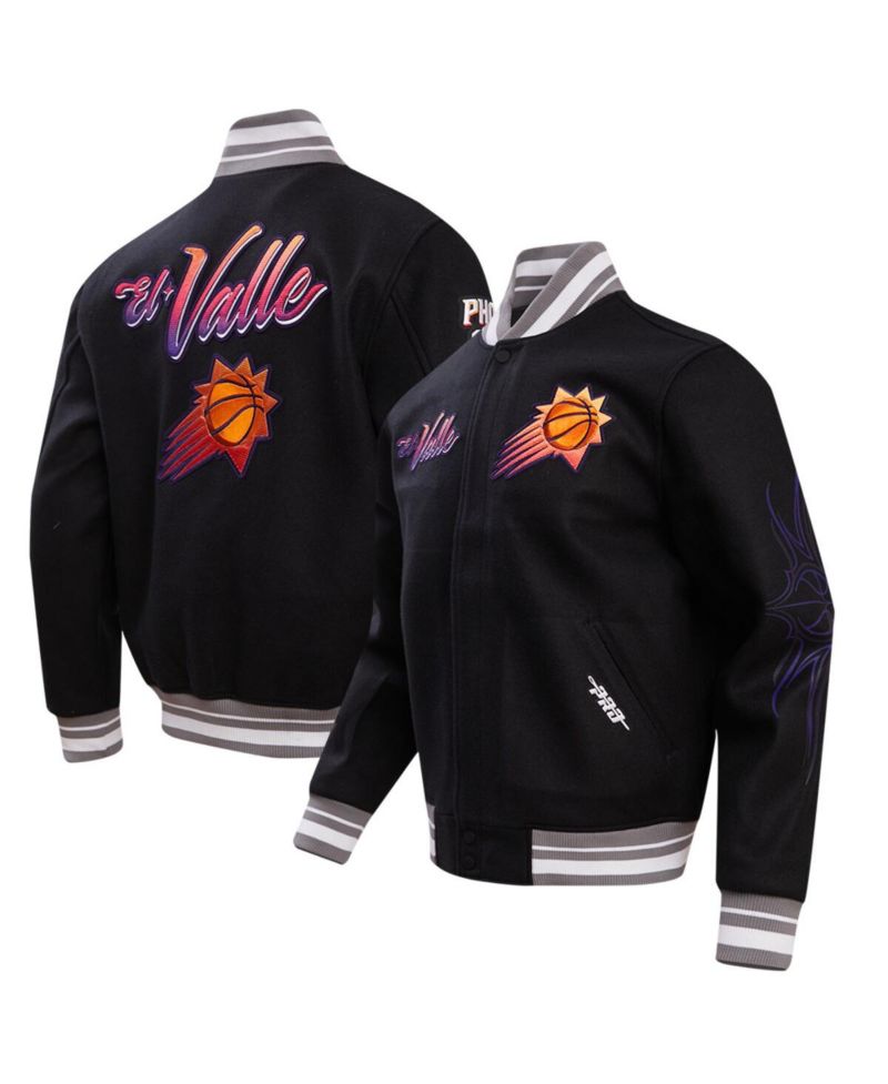 Men's Black Phoenix Suns 2023/24 City Edition Full-Zip Varsity Jacket