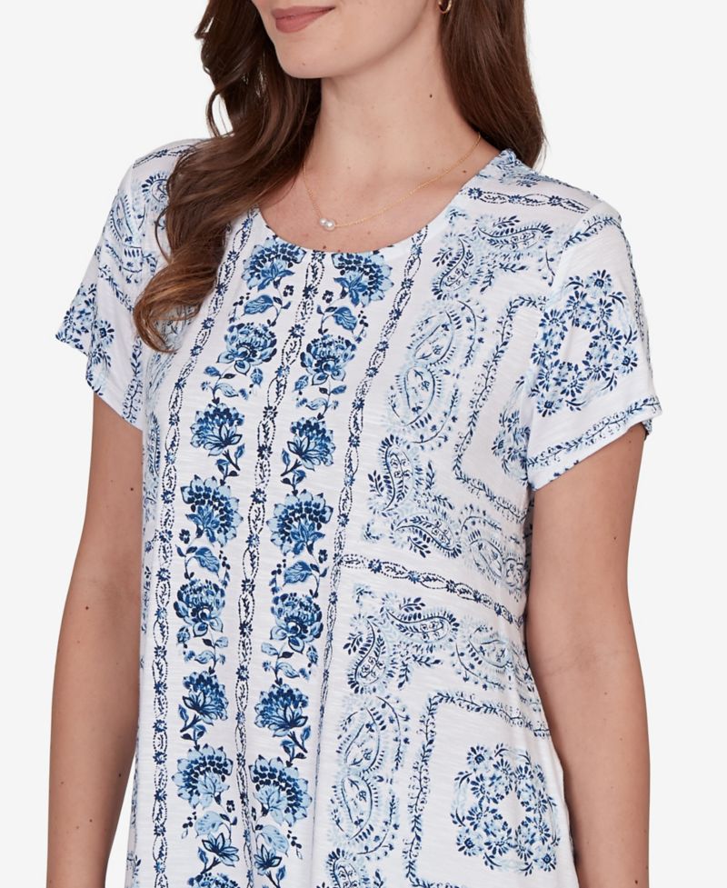 Petite Bandana Print Knit T-Shirt