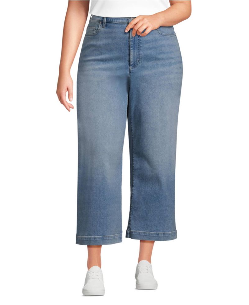 Women's Recover Denim High Rise Wide Leg Crop Jeans