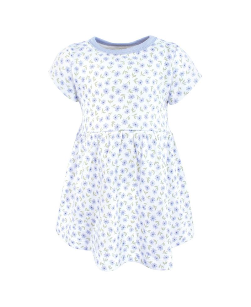Baby Girls Organic Cotton Short-Sleeve Dresses, Flower Market, 0-3 Months