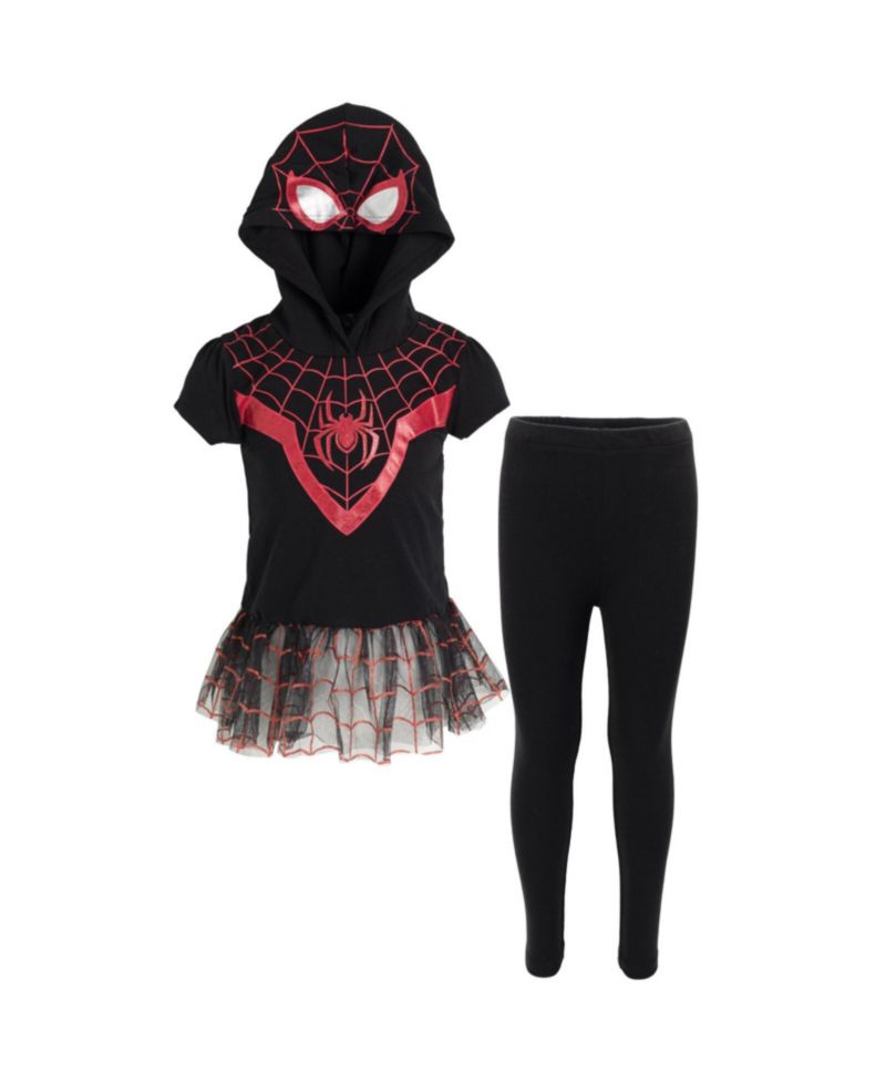 Toddler Girls Avengers Spider-Man Spider-Gwen Captain America Cosplay T-Shirt and Leggings to
